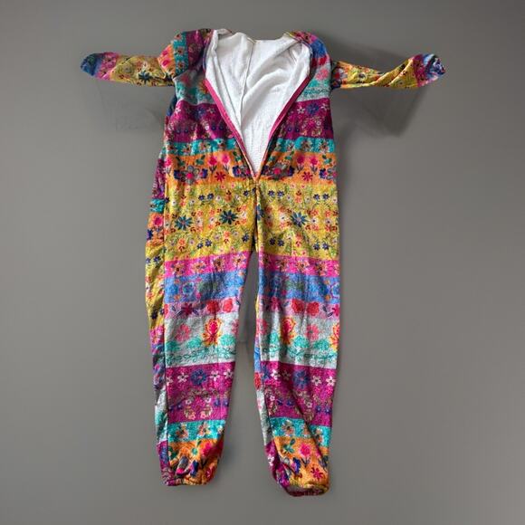 Natural Life One Piece Jumpsuit Pajamas - M, Vibrant Boho Fleece Slumber Party - Picture 12 of 12